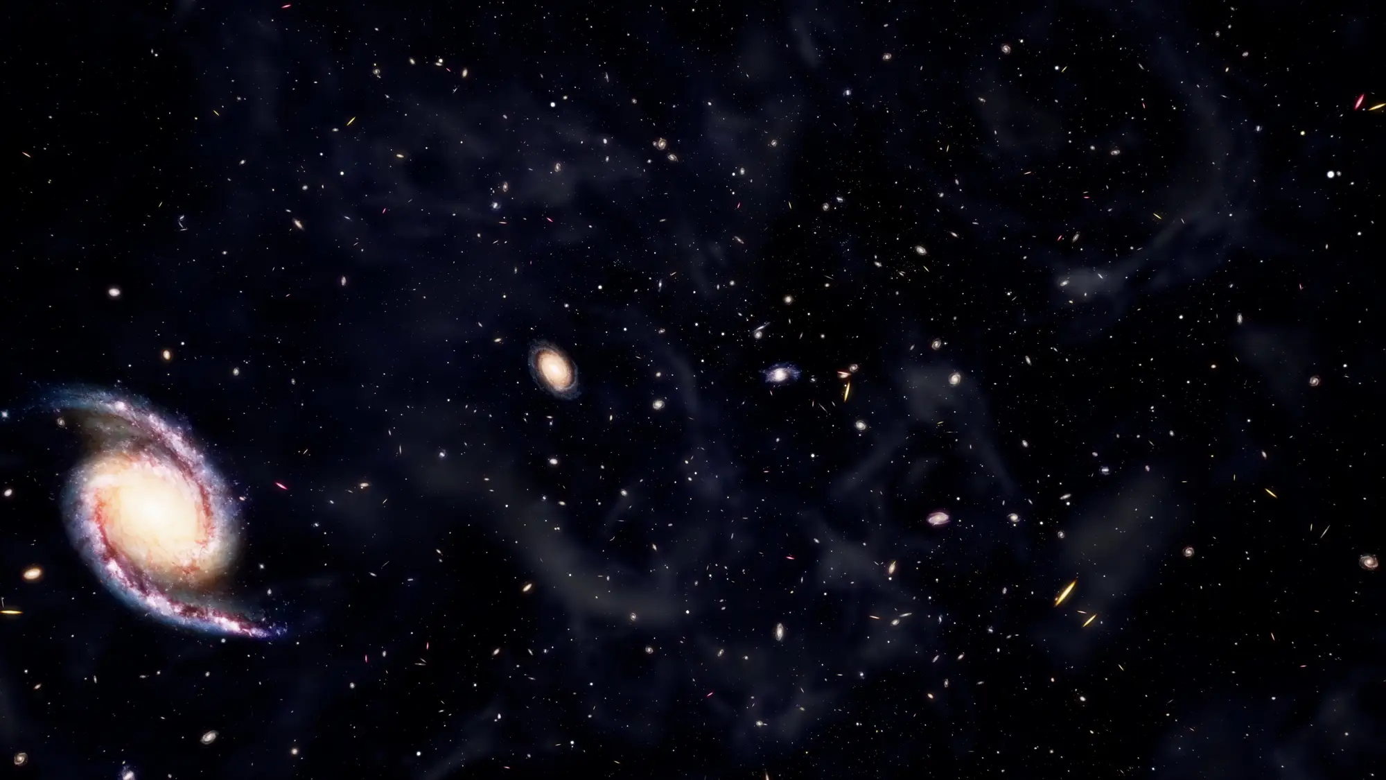 Galaxy field visual representing route selection and cleaner project intake.